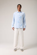 Flowers Flok Baskılı Gömlek