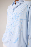 Flowers Flok Baskılı Gömlek