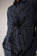 Flowers Flok Baskılı Gömlek