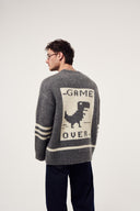 Game Over Baskılı Oversize Kazak