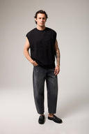 Jakarlı Sıfır Kol Triko Süveter