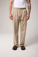 Keten Bel Bağlamalı Baggy Pantolon
