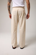 Keten Bel Bağlamalı Baggy Pantolon