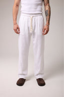 Keten Bel Bağlamalı Baggy Pantolon