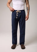 Keten Bel Bağlamalı Baggy Pantolon