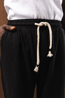 Keten Bel Bağlamalı Baggy Pantolon