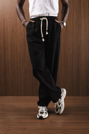 Keten Bel Bağlamalı Baggy Pantolon