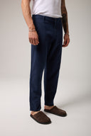 Keten Dokulu Regular Pantolon