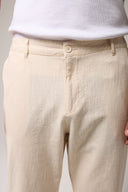 Keten Dokulu Regular Pantolon