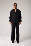 Keten Görünümlü Çizgili Gömlek