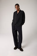 Keten Görünümlü Çizgili Gömlek