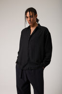 Keten Görünümlü Çizgili Gömlek