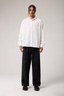 Keten Görünümlü Çizgili Gömlek