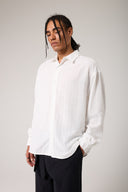 Keten Görünümlü Çizgili Gömlek