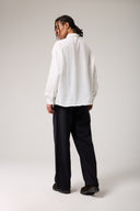 Keten Görünümlü Çizgili Gömlek