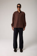 Keten Görünümlü Çizgili Gömlek