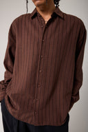 Keten Görünümlü Çizgili Gömlek