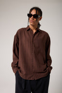 Keten Görünümlü Çizgili Gömlek