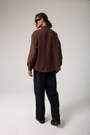 Keten Görünümlü Çizgili Gömlek