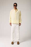 Keten Görünümlü Çizgili Gömlek