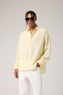 Keten Görünümlü Çizgili Gömlek