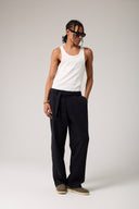 Keten Kemerli Baggy Pantolon