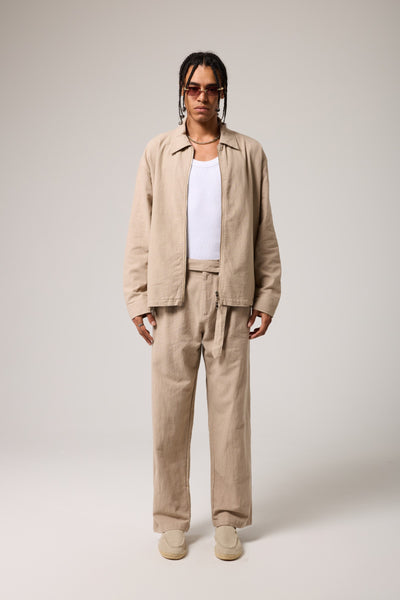 Keten Kemerli Baggy Pantolon