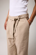 Keten Kemerli Baggy Pantolon