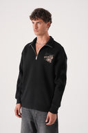 Kontrast Desenli Modern Sweatshirt