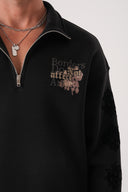 Kontrast Desenli Modern Sweatshirt