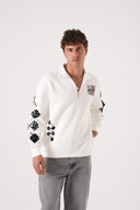 Kontrast Desenli Modern Sweatshirt