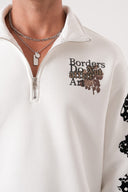 Kontrast Desenli Modern Sweatshirt