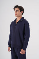 Loose Fit Yarım Fermuarlı Sweatshirt