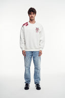 Motif Baskılı Bisiklet Yaka Sweatshirt