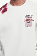 Motif Baskılı Bisiklet Yaka Sweatshirt