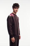 Motif Baskılı Bisiklet Yaka Sweatshirt