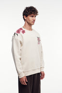 Motif Baskılı Bisiklet Yaka Sweatshirt