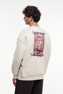 Motif Baskılı Bisiklet Yaka Sweatshirt