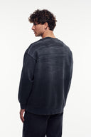 Nakış İşlemeli Yıkamalı Sweatshirt