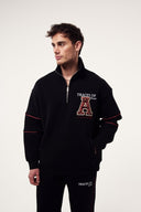 Nakışlı Yarım Fermuarlı Sweatshirt