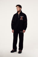 Nakışlı Yarım Fermuarlı Sweatshirt