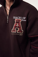 Nakışlı Yarım Fermuarlı Sweatshirt