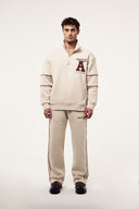 Nakışlı Yarım Fermuarlı Sweatshirt