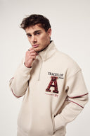 Nakışlı Yarım Fermuarlı Sweatshirt