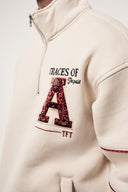 Nakışlı Yarım Fermuarlı Sweatshirt