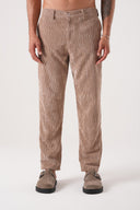 Relax Fit Beli Lastikli Kadife Pantolon