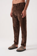 Relax Fit Beli Lastikli Kadife Pantolon