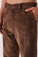 Relax Fit Beli Lastikli Kadife Pantolon