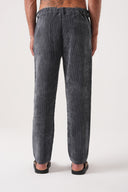 Relax Fit Beli Lastikli Kadife Pantolon