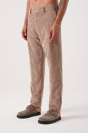 Relax Fit Beli Lastikli Kadife Pantolon